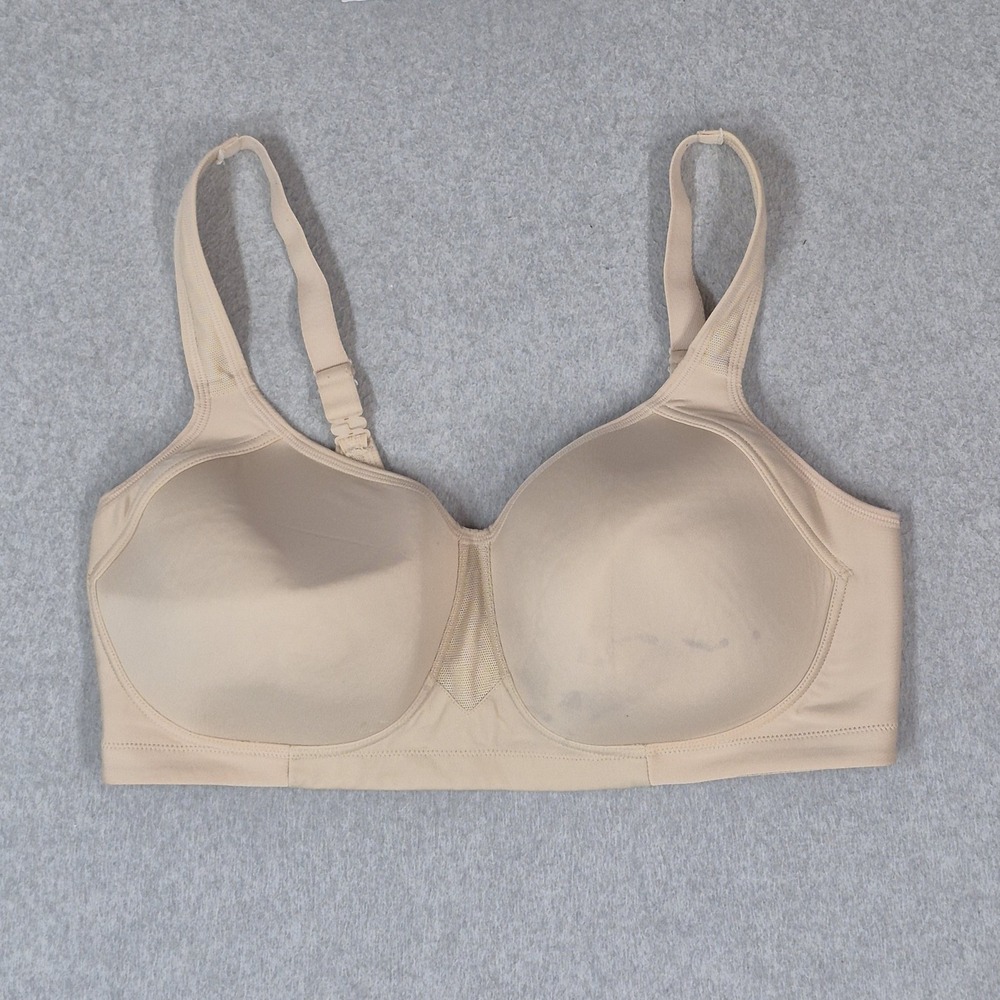 Vanity Fair Women Bra 38DD Beige T Shirt Wireless Strap Adjustable